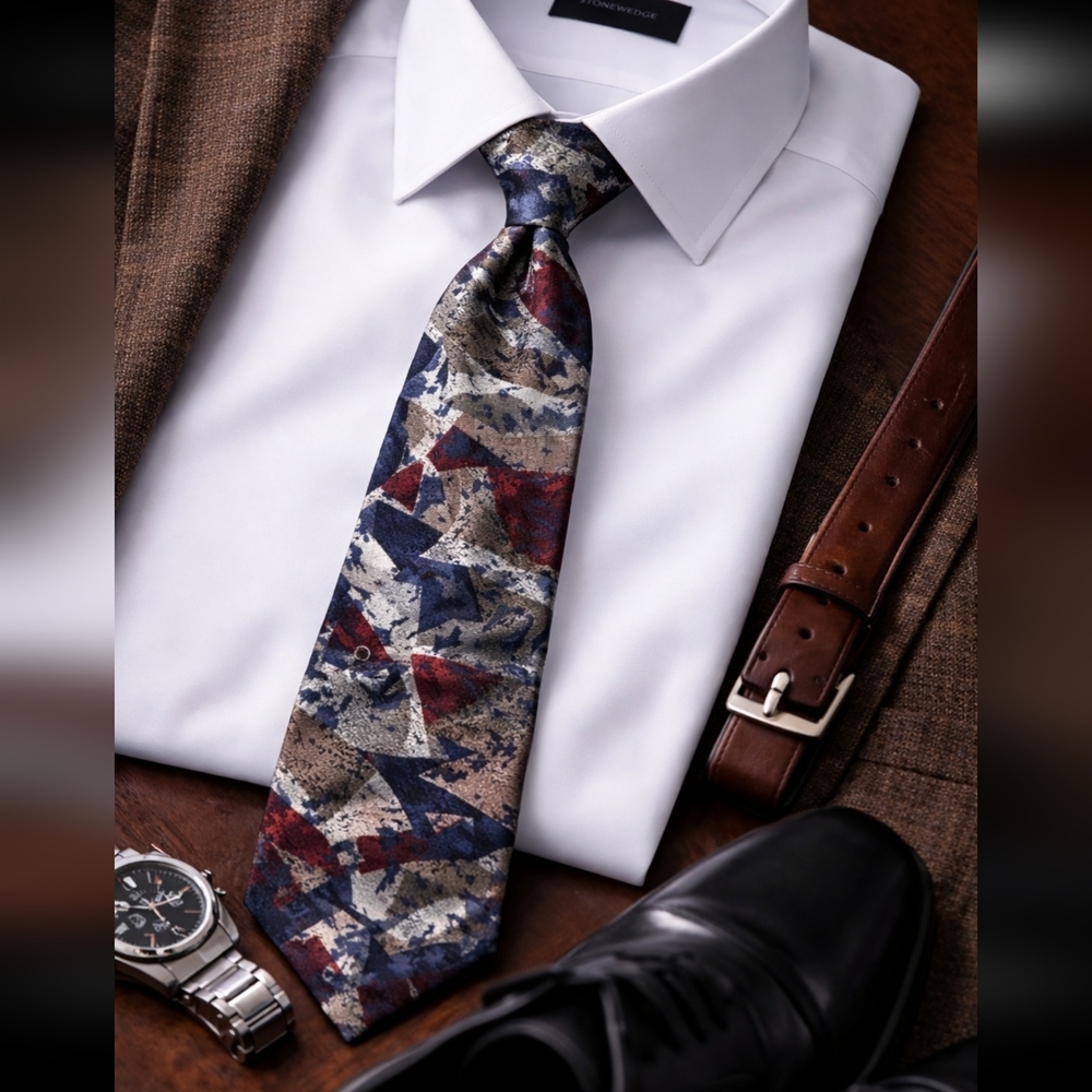 Oscar De La Renta Studio‎ Polyester Silk Blend Tie